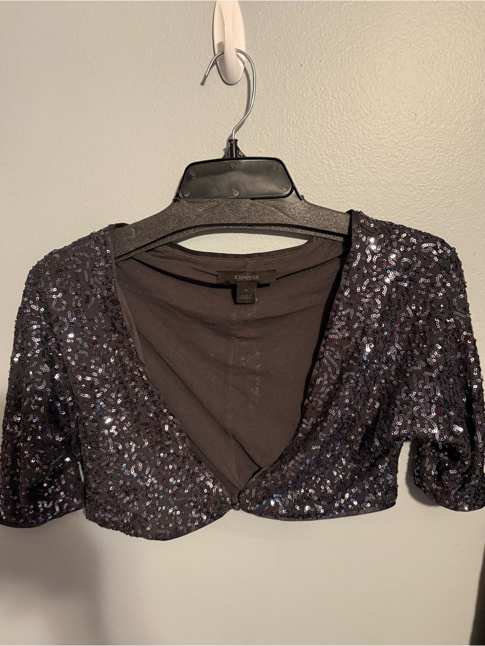 Express Black Sequin Bolero Cardigan